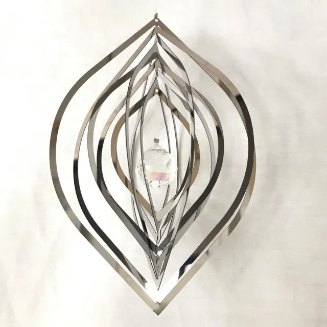 Nature's Melody Cosmo Spinner - ca. 5" / 10.5x15.5x10.5 cm, Nature's Melody windspinner Cat's eye / Kattenoog Transparant