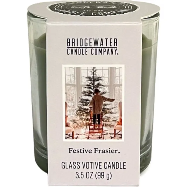 Bridgewater Candles Bridgewater Candle Glass Votive Festive Frasier Groen