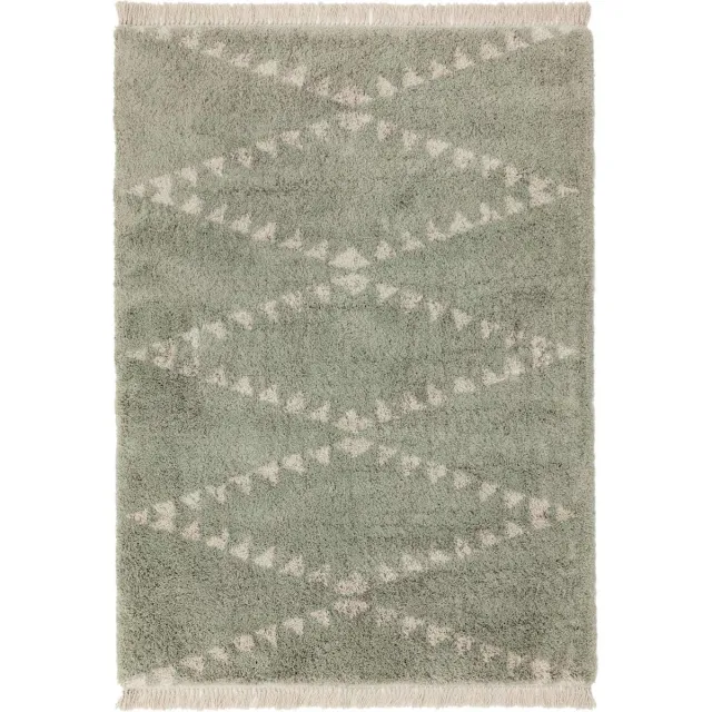 Eazy Living Easy Living - Rocco-Green Vloerkleed - 200x290 - Rechthoek - Berber,Shaggy Tapijt - Landelijk - Beige, Groen