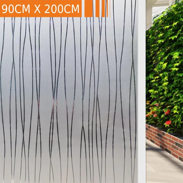 Simple Fix Raamfolie - 90cm x 200cm - Zonwerend - Anti Inkijk - Statisch - Zelfklevend en Isolerend - HR++ folie - Decoratiefolie - Verticaal Gestreept