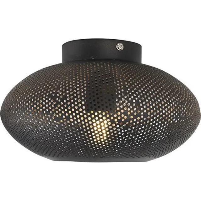 QAZQA radiance - Oosterse Plafondlamp - 1 lichts - Ø 25 cm - Zwart Goud - Woonkamer | Slaapkamer