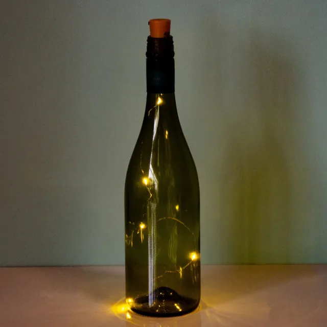 Out of the Blue Wijnfles LED Verlichting - Warm Wit - Draadloos - 28 cm - Batterijen - Makkelijk Gebruik - Sfeervol
