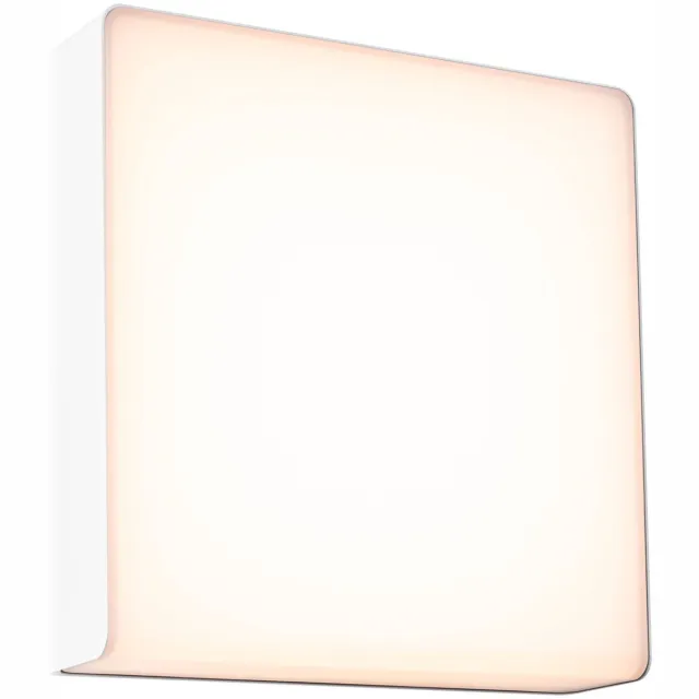 Paulmann LED-wandarmatuur voor buiten Azalena Schemergestuurde bewegingsmelder (HF) IP44 250x250 mm 3000K 8,5W 700lm 230V Wit Kunststof, Aluminium