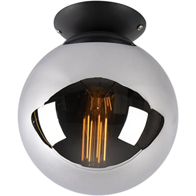 QAZQA pallon - Art Deco Plafondlamp - 1 lichts - Ø 20 cm - Zilver - Woonkamer | Slaapkamer | Keuken