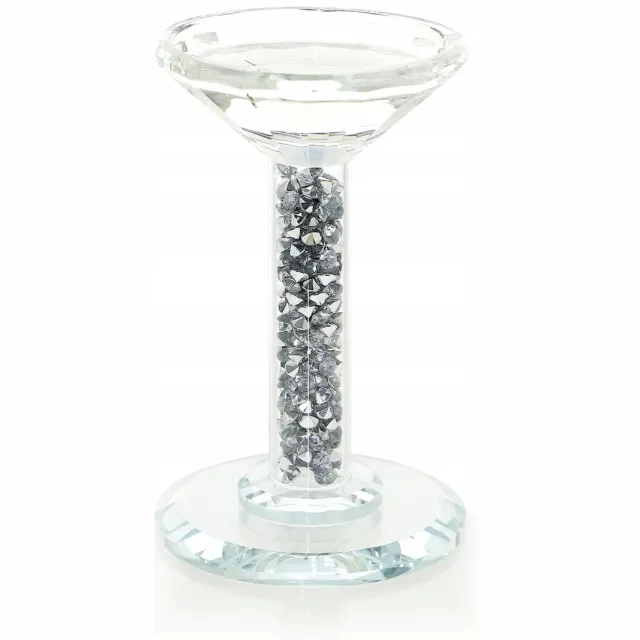 Messa Home Kristallen Kaarshouder met Pyriet - Zilverkleurig - 17cm