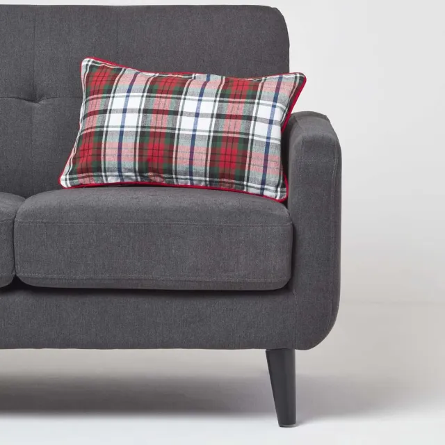 Homescapes MacDuff rode tartan kussenhoes 30x50cm Rood, Groen, Wit