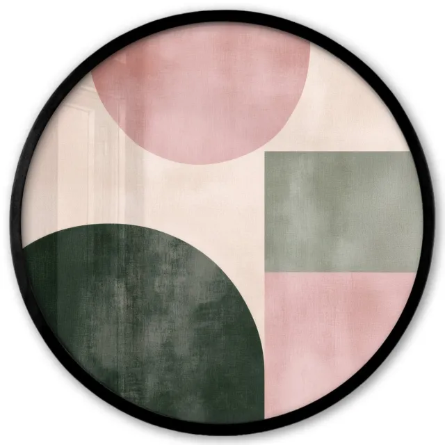 FrameYourWall Poster in lijst Rond - Fotolijst 40x40 cm - Posters - Vormen - Abstract - Cirkel - Zwart - Ronde posterlijst zwart - Decoratie - Wanddecoratie woonkamer - Muurdecoratie slaapkamer
