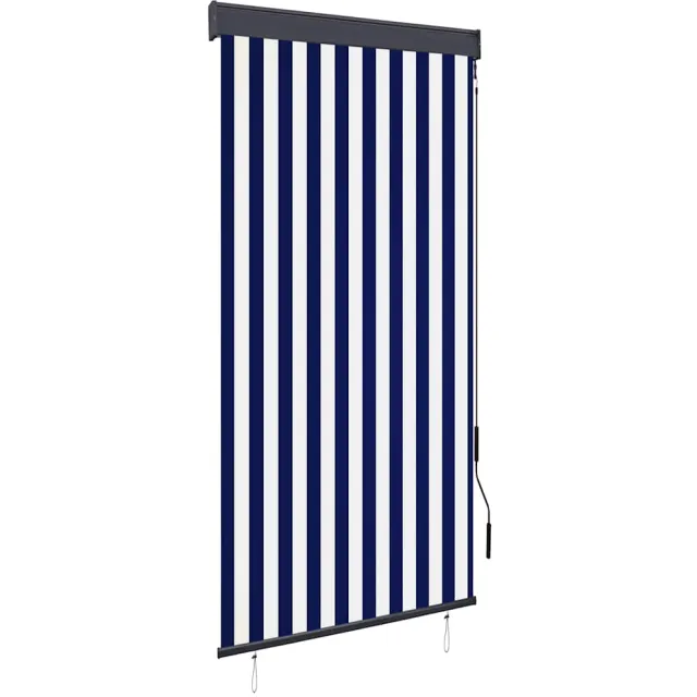 vidaXL Rolgordijn voor buiten 100x250 cm blauw en wit