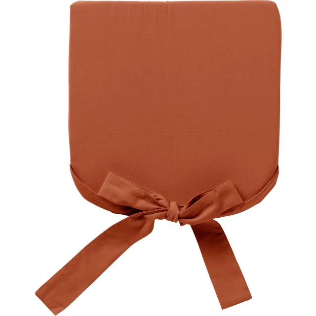 Dutch Decor JAVAAN - Stoelkussen met lint Potters Clay 45x45 cm - oranje - Zitkussen Potters+Clay