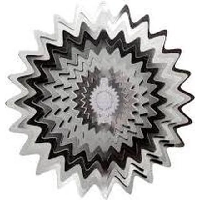 Spin Art/Cooking Vinyl Spin Art windspinner splash RVS - Ø 30 cm - zilverkleurig