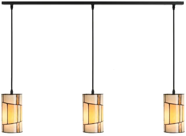 Coloured by Art 3 x Tiffany Roundabout Small lampen aan plafondbalk - Art Deco Trade Zwart
