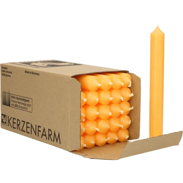 G. Wurm Hahn Dinerkaarsen - Donkergeel - 25x stuks - 18 cm - sfeer kaarsen - 7 branduren - kandelaar