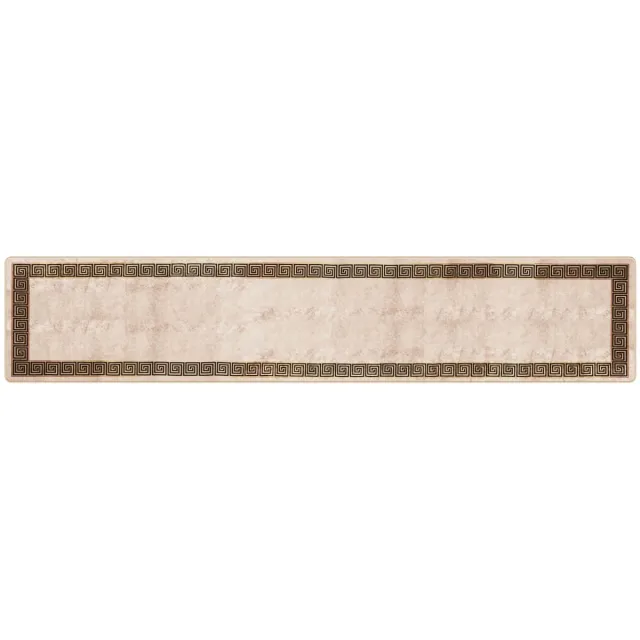 vidaXL Tapijt - Runner - MARSA - Beige - en - Zwart - 80 - x - 400 - cm - Polyester - en - PVC