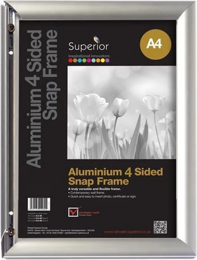Seco kliklijst - A4 - zilver - aluminium - 25mm frame