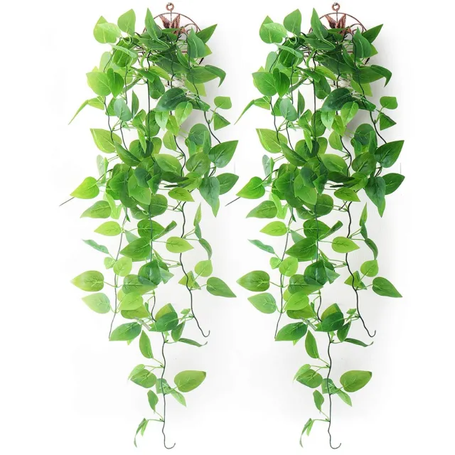 Unyqoos Set van twee decoratieve kunstplanten met manden voor binnen en buiten, groente, 100 cm