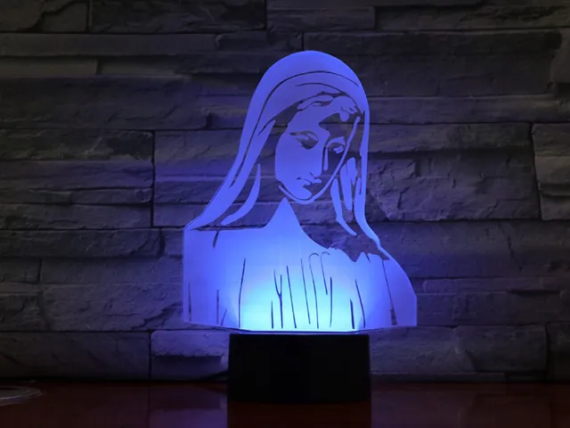 MC Living 3D Led Lamp Met Gravering - RGB 7 Kleuren - Maria