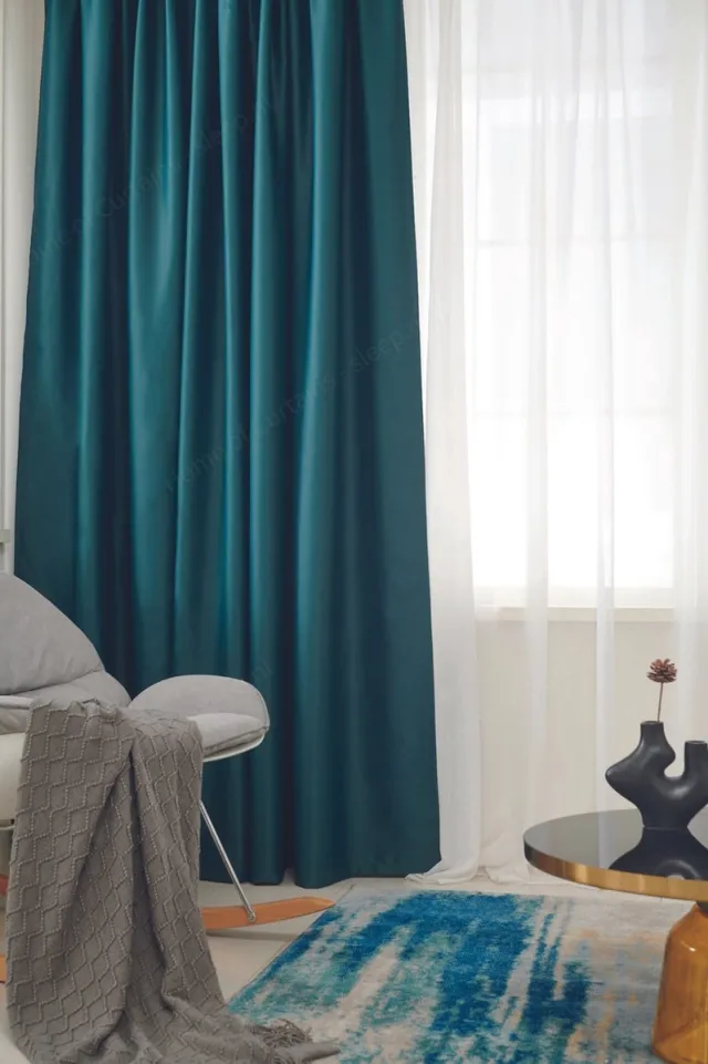 maroyathome ELSA - Gordijn - Verduisterend - met plooiband - kant-en-klaar - 150x260 cm - 150 cm breedte en 260 cm lengte - Donker Groen - 1 stuk