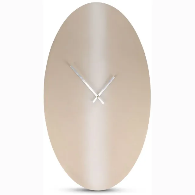 Fameilleur wandklok 34,5xH61cm beige/wit gradient Zone - metalen moderne decoratieve klok, voor woonkamer, keuken en kantoor, woondecoratie voor modern interieur, mooi als cadeau