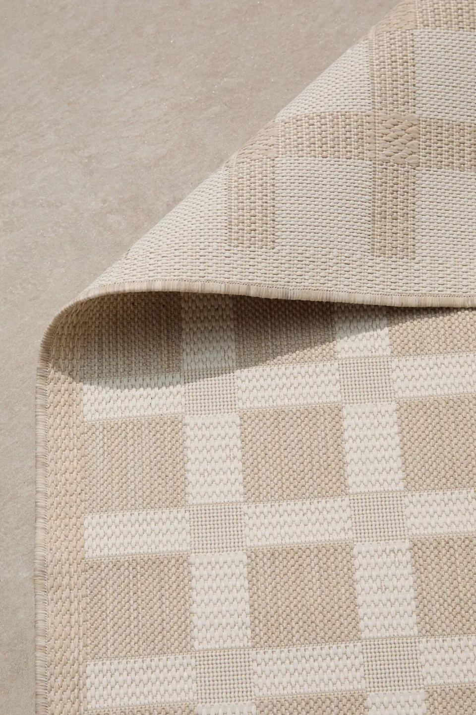 NOUS Living binnen- en buitenvloerkleed zand/off white, foto 3