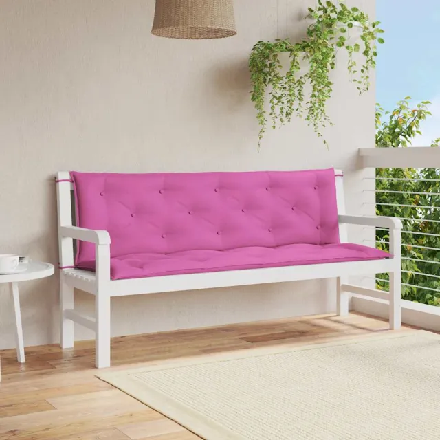 vidaXL Tuinbankkussens 2 st 150x50x7 cm stof roze