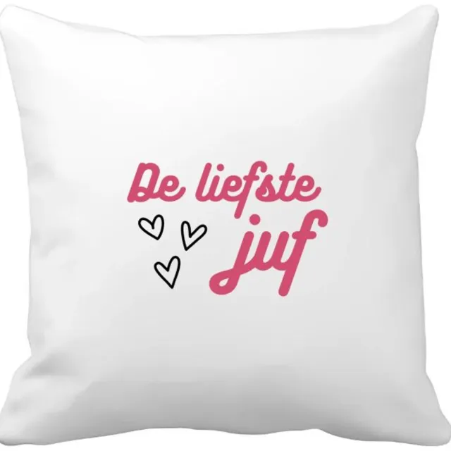 Akyol de liefste juf Kussen hoes - Juf - voor de liefste juf - juf - verjaardagscadeau - verjaardag - cadeau - afscheidscadeau - geschenk - leuke cadeau - kado - gift - juffendag - 40 bij 40 cm Multicolor