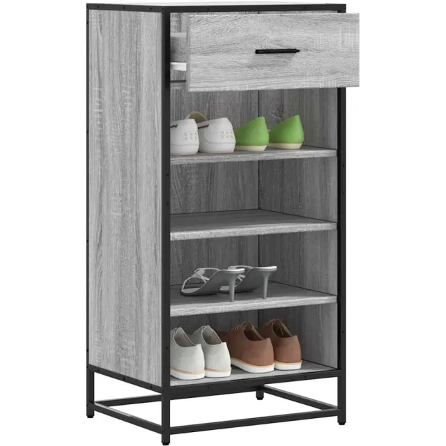 vidaXL Schoenenrek 48x38x97,5 cm bewerkt hout grijs sonoma eikenkleur