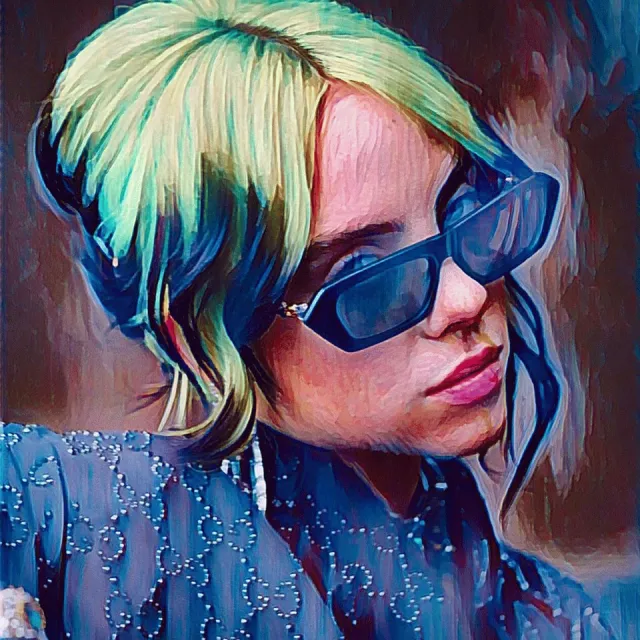 Passionforart.eu Billie Eilish 2 - Poster - 30 x 40 cm fullcolour