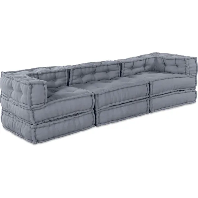 vidaXL Modulair Sofabet Stof Grijs 210 x 70 x 56 cm