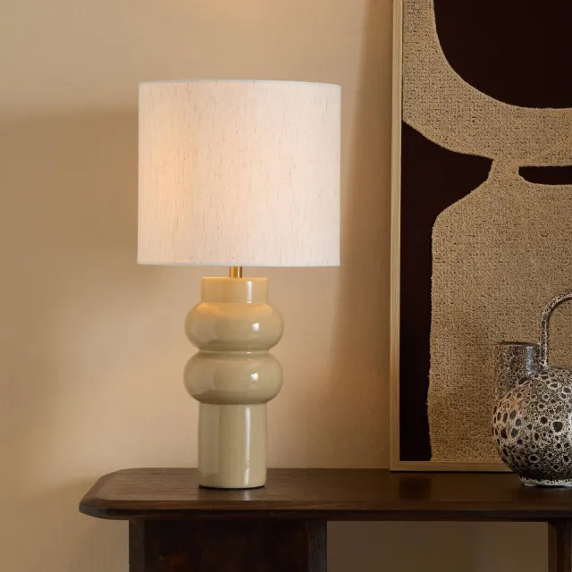 Searchlight Electric tafellamp Bubbly (Ø25 cm) Beige