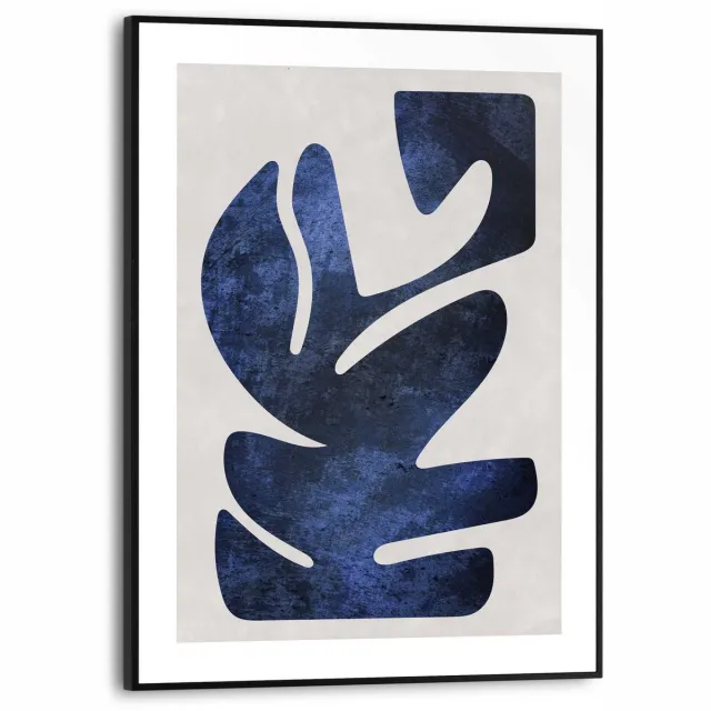 REINDERS Schilderij Resemblance Blue - 40 x 30 - Hout - REINDERS Resemblance Blue Zwart