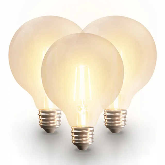 HOFTRONIC SMART Set van 3 Smart E27 LED filament lampen - G125 Bolvormig - Wifi & Bluetooth (Seamless connect) - 806lm - 7 Watt - Warm wit tot koud wit - Slimme LED lampen - te bedienen via alle smart assistenten