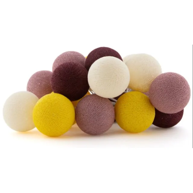 Cotton Ball Lights LED lichtslinger voor binnen - Handgemaakt en Fairtrade - 20 lampjes - Autumn