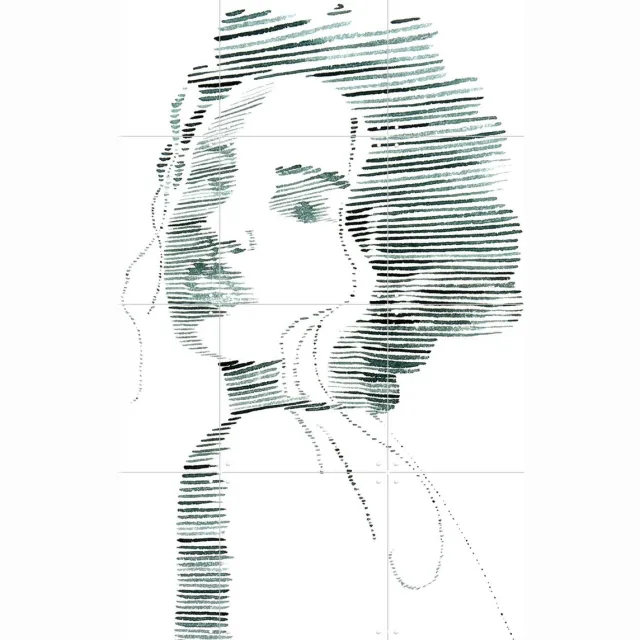 IXXI Faded love, Natalie Bruns - 60 x 80 cm - Grote wanddecoratie en posters - Line art, Minimalisme, Illustraties, Woonkamer, Slaapkamer Zwart en wit / Zwart