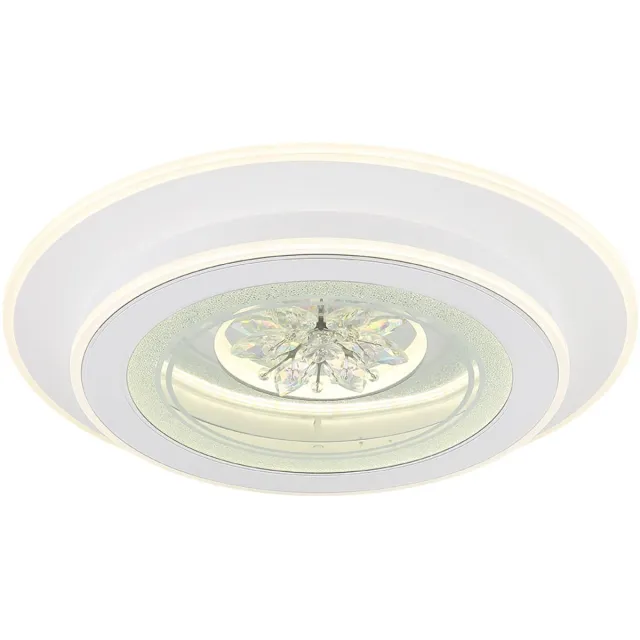 Globo Lighting LED plafondlamp kristallen Plafondlamp met afstandsbediening Daglichtlicht dimbaar, CCT timer, 36W 1750Lm warm-koud wit, D 46 cm