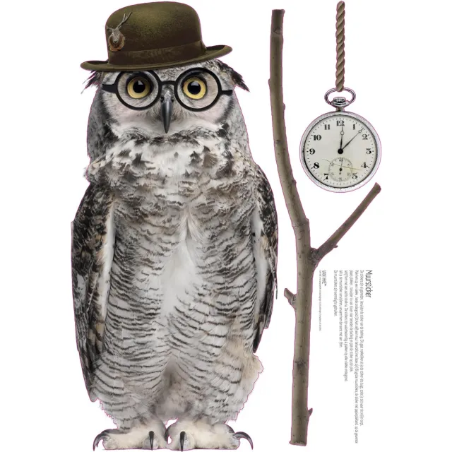 VAN IKKE Muursticker Mr. Uil multi