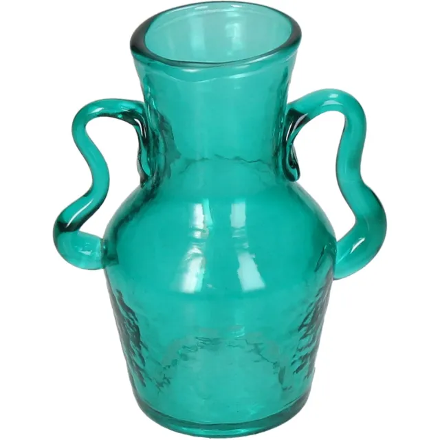 HD Collection Vaas Glas Turkoois 11x11x13.5cm Turquoise