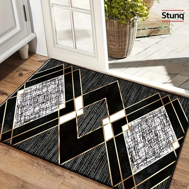 Stunq Vloerkleed Geometrisch Zwart Goud