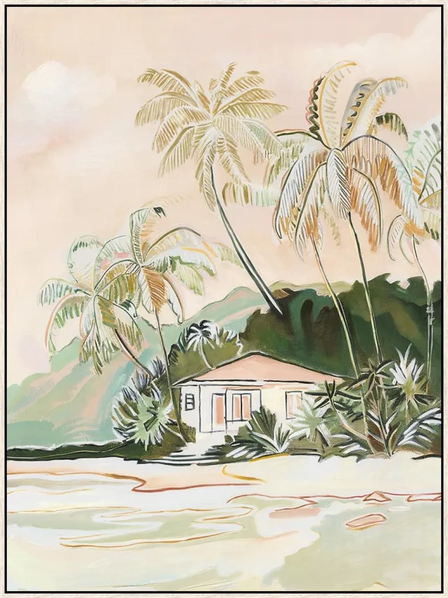 Damn Schilderij met frame 60x80cm tropical cabana multi