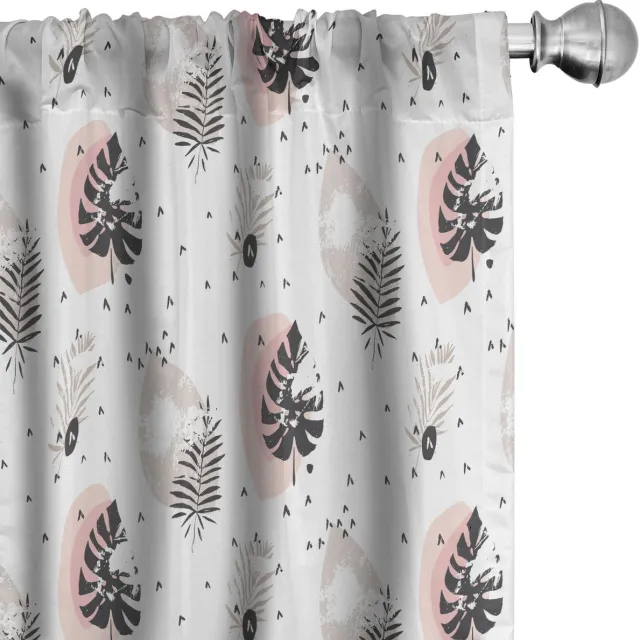 ABAKUHAUS Gordijnen - 2-delige set 75x175 cm - Microvezel - Blush Salmon Schamesröte Lachs