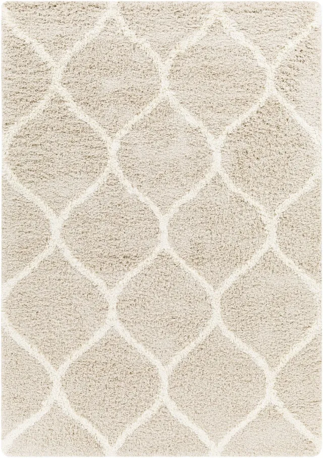 Surya Judy vloerkleed hoogpolig shaggy oosters beige wit