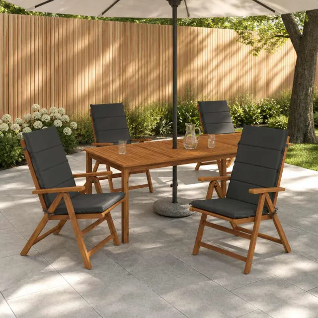 vidaXL Kussen voor stoel met hoge rug GEMERT 4 st 100% Polyester anthraciet