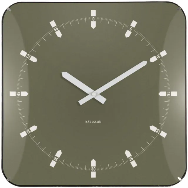 Karlsson Wandklok Sucinto Dome Square - Groen - 35x35x35cm - Wandklok Modern