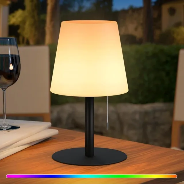 GelldG Draadloze LED-bureaulamp - Verkrijgbaar in 16 kleuren - Oplaadbaar via USB-C - Geschikt voor binnen, buiten, slaapkamer, eetkamer, tuin, balkon, camping - Zwart