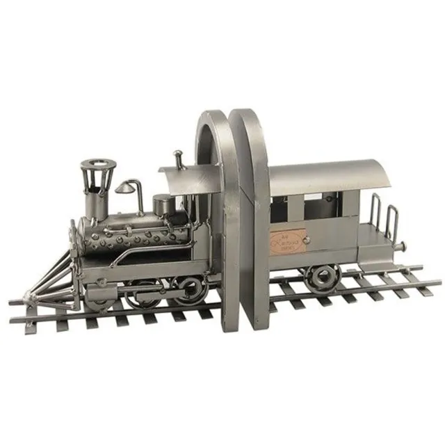 Rawa Geschenken Metalen beeld - Trein - Boekensteun - Moerenbeeldje - By Rawa Grijs