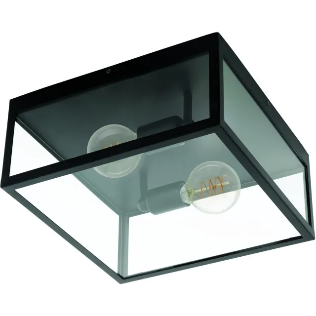 Eglo Charterhouse Plafondlamp - E27 - 36 cm - Glas - Zwart