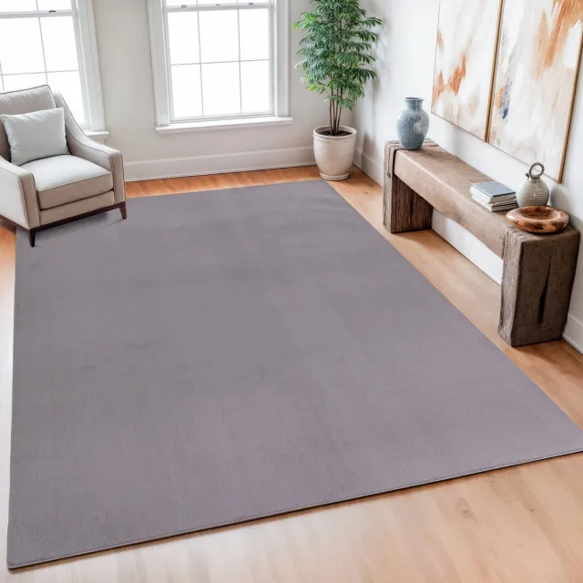 Muratap Relax Samba - Wasbaar Effen Vloerkleed - Uni Tapijt - Grijs- 200x290 CM