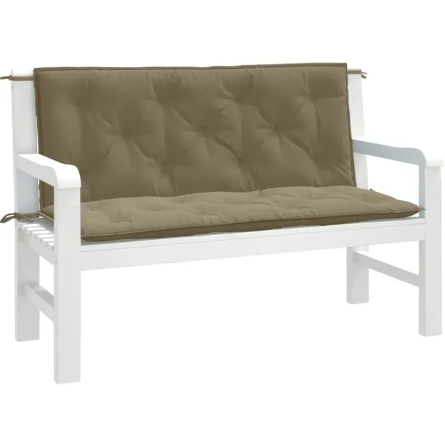 vidaXL Tuinbankkussens 2 st 120x50x7 cm stof gemêleerd taupe