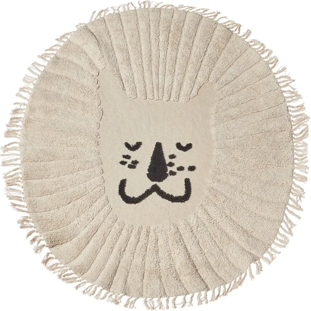 Beliani BADHANI - Laagpolig vloerkleed - Beige - 120 cm - Katoen