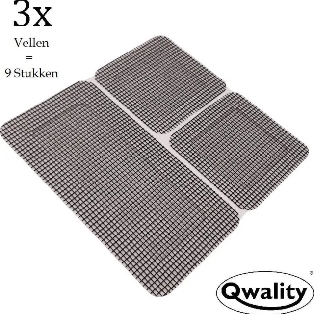 Qwality Hor Reparatie Tape Stukken - 3x Vellen (9 stukken) - Hor Reparatietape - Zwart - Qwality Zwart - 3 Vellen