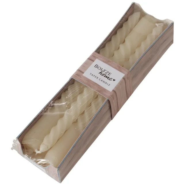 Boltze Home Kaarsen Twisto doosje a 6 stuks creme beige